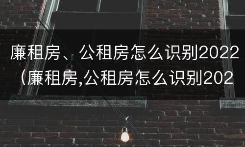 廉租房、公租房怎么识别2022（廉租房,公租房怎么识别2022年新房）