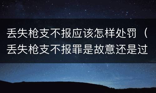 丢失枪支不报应该怎样处罚（丢失枪支不报罪是故意还是过失）