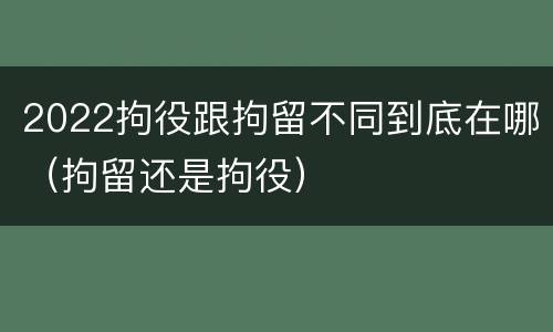 2022拘役跟拘留不同到底在哪（拘留还是拘役）