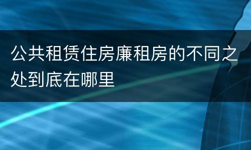 公共租赁住房廉租房的不同之处到底在哪里