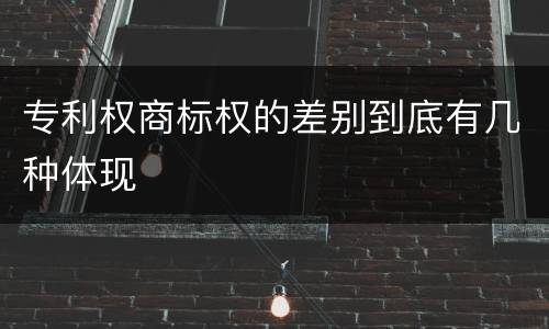 专利权商标权的差别到底有几种体现