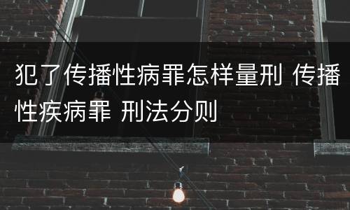 犯了传播性病罪怎样量刑 传播性疾病罪 刑法分则