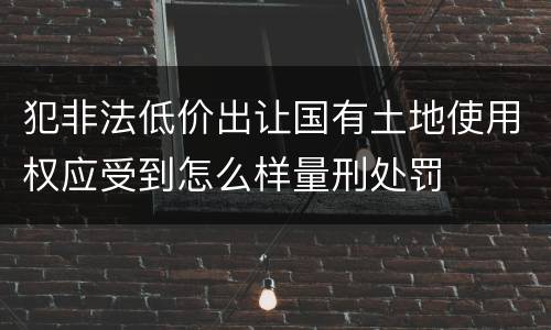 犯非法低价出让国有土地使用权应受到怎么样量刑处罚