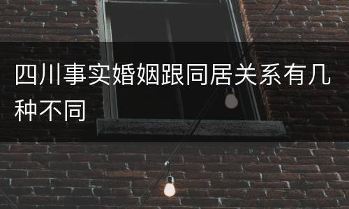 四川事实婚姻跟同居关系有几种不同