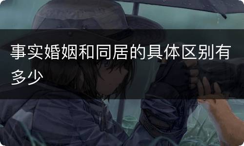 事实婚姻和同居的具体区别有多少