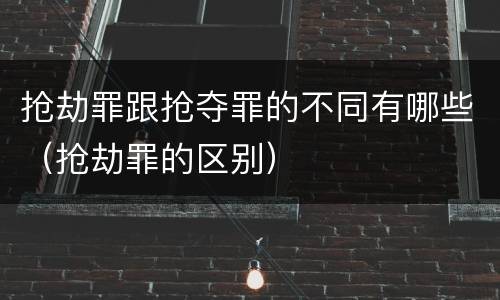 抢劫罪跟抢夺罪的不同有哪些（抢劫罪的区别）