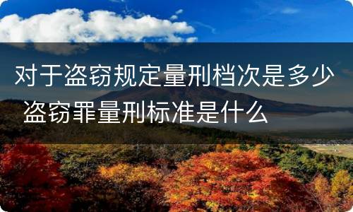 对于盗窃规定量刑档次是多少 盗窃罪量刑标准是什么