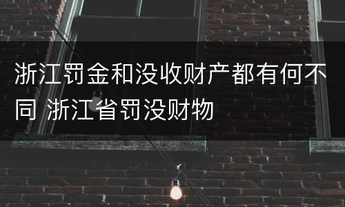 浙江罚金和没收财产都有何不同 浙江省罚没财物