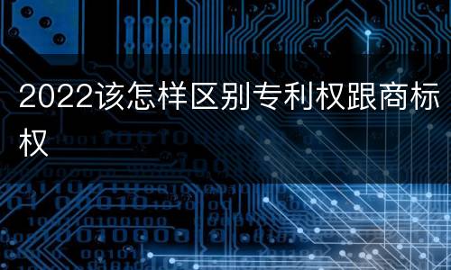 2022该怎样区别专利权跟商标权