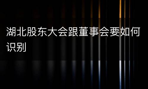 湖北股东大会跟董事会要如何识别