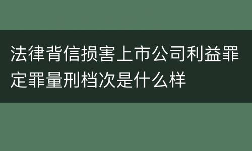 法律背信损害上市公司利益罪定罪量刑档次是什么样