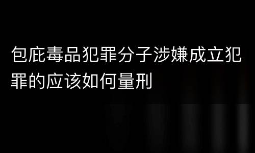 包庇毒品犯罪分子涉嫌成立犯罪的应该如何量刑