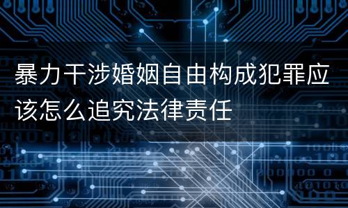 暴力干涉婚姻自由构成犯罪应该怎么追究法律责任