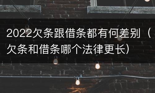 2022欠条跟借条都有何差别（欠条和借条哪个法律更长）