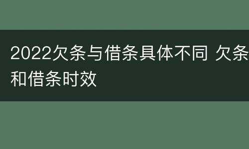 2022欠条与借条具体不同 欠条和借条时效