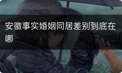 安徽事实婚姻同居差别到底在哪