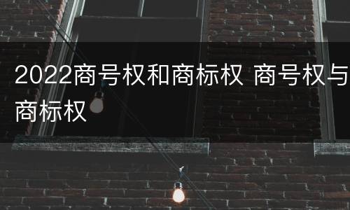 2022商号权和商标权 商号权与商标权