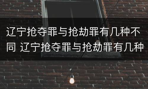 辽宁抢夺罪与抢劫罪有几种不同 辽宁抢夺罪与抢劫罪有几种不同行为