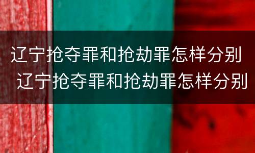 辽宁抢夺罪和抢劫罪怎样分别 辽宁抢夺罪和抢劫罪怎样分别判刑