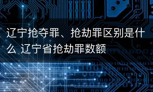 辽宁抢夺罪、抢劫罪区别是什么 辽宁省抢劫罪数额