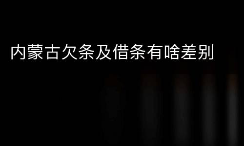 内蒙古欠条及借条有啥差别