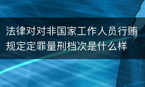 法律对对非国家工作人员行贿规定定罪量刑档次是什么样