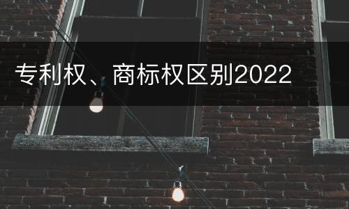 专利权、商标权区别2022