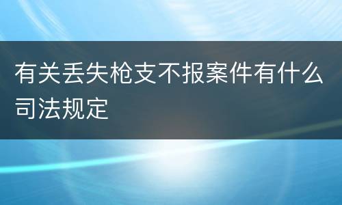 有关丢失枪支不报案件有什么司法规定