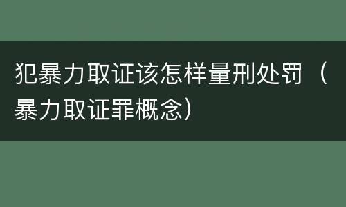 犯暴力取证该怎样量刑处罚（暴力取证罪概念）