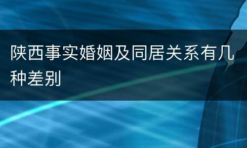 陕西事实婚姻及同居关系有几种差别