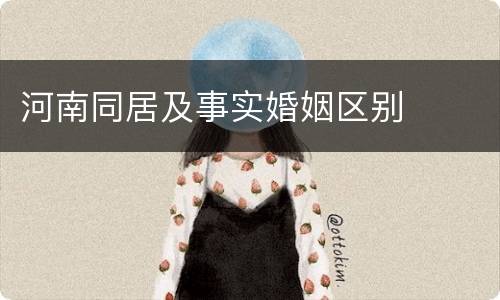 河南同居及事实婚姻区别