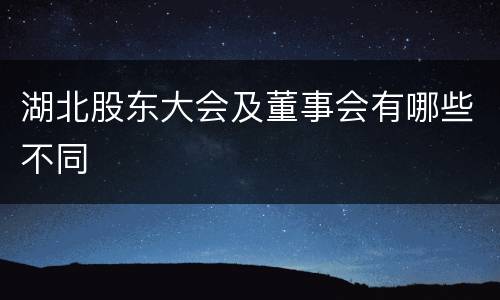 湖北股东大会及董事会有哪些不同