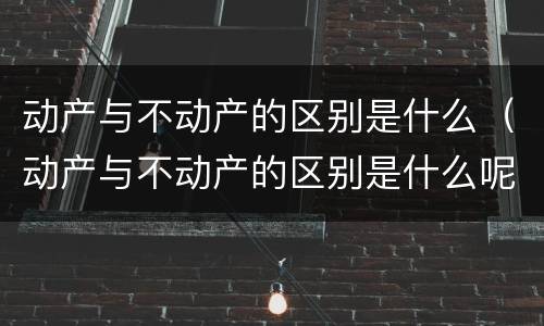 动产与不动产的区别是什么（动产与不动产的区别是什么呢）