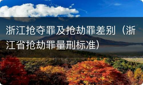 浙江抢夺罪及抢劫罪差别（浙江省抢劫罪量刑标准）