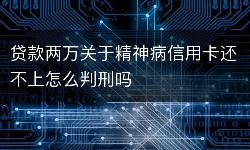 贷款两万关于精神病信用卡还不上怎么判刑吗