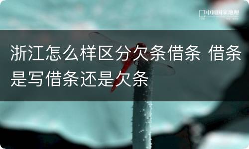 浙江怎么样区分欠条借条 借条是写借条还是欠条