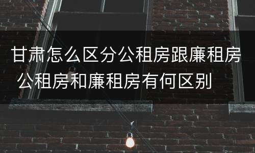 甘肃怎么区分公租房跟廉租房 公租房和廉租房有何区别