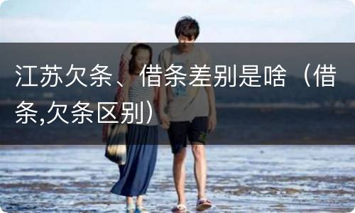 江苏欠条、借条差别是啥（借条,欠条区别）