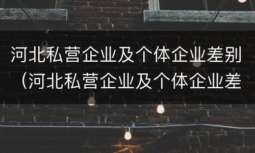 河北私营企业及个体企业差别（河北私营企业及个体企业差别大吗）