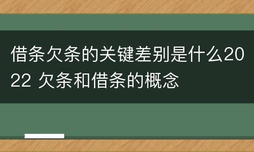 借条欠条的关键差别是什么2022 欠条和借条的概念