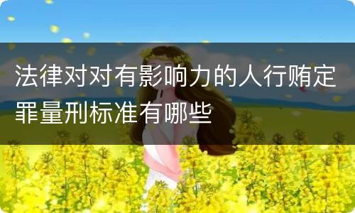 法律对对有影响力的人行贿定罪量刑标准有哪些