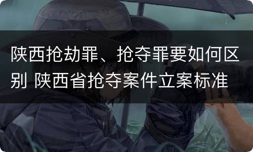 陕西抢劫罪、抢夺罪要如何区别 陕西省抢夺案件立案标准