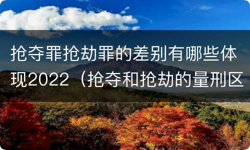 抢夺罪抢劫罪的差别有哪些体现2022（抢夺和抢劫的量刑区别）