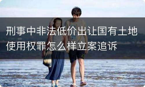 刑事中非法低价出让国有土地使用权罪怎么样立案追诉