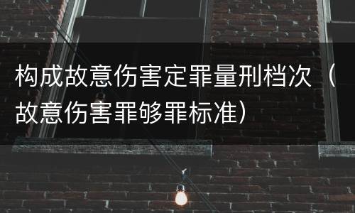 构成故意伤害定罪量刑档次（故意伤害罪够罪标准）