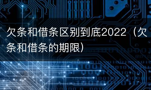 欠条和借条区别到底2022（欠条和借条的期限）