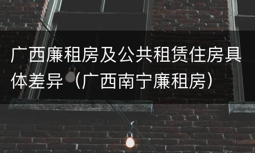 广西廉租房及公共租赁住房具体差异（广西南宁廉租房）
