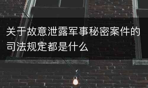 关于故意泄露军事秘密案件的司法规定都是什么
