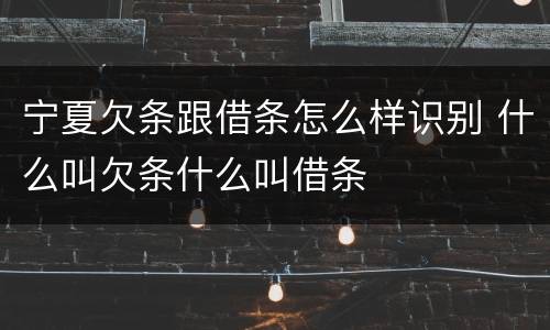 宁夏欠条跟借条怎么样识别 什么叫欠条什么叫借条