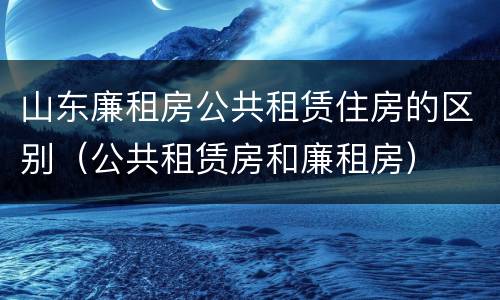 山东廉租房公共租赁住房的区别（公共租赁房和廉租房）